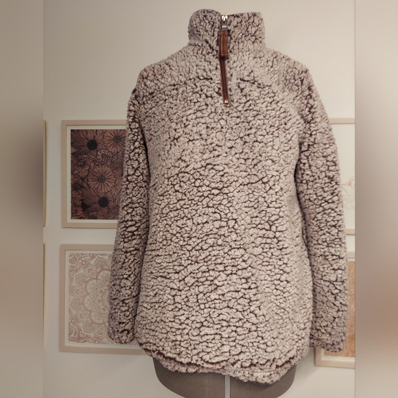 ⭐️3/$30-Sherpa pullover jacket, small medium, purple - Picture 4 of 12